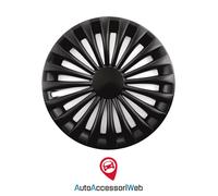 Farad 1-235/15 BLACK Set 4 Coppe Copriruota, Universali, 15 Pollici