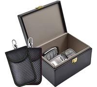Faraday Box & 2 Pack Faraday Pouch per chiavi auto, piccola borsa Faraday per portachiavi protettore, antifurto chiave auto blocco del segnale box per ingresso senza chiave