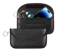 Faraday - Confezione da 2 sacchetti per chiavi elettroniche, 21,1 x 10,9 cm, custodia Faraday per chiavi dell'auto, supporto RFID per blocco del segnale, protezione impermeabile senza chiave