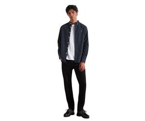 Farah Brewer - Camicia a Maniche Lunghe in Cotone Biologico a Quadretti, da Uomo, L, Verde persistente