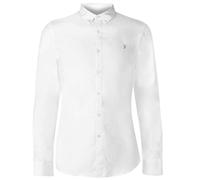 Farah Brewer - Camicia da Uomo in Cotone Oxford Slim Fit Bianco S