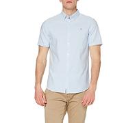 Farah Brewer Camicia Oxford in Cotone Slim Fit, Blu Cielo, XL Uomo