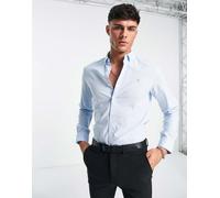 Farah - Brewer - Camicia slim fit a maniche lunghe blu XXL