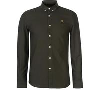 Farah Brewer Slim Fit Cotton Oxford Shirt Camicia, Evergreen, L Uomo