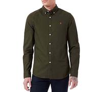 Farah Brewer Slim Fit Cotton Oxford Shirt Camicia, Evergreen, XL Uomo