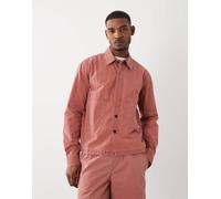 Farah Mattison - Camicia giacca a maniche lunghe rossa con logo in coordinato-Rosso M