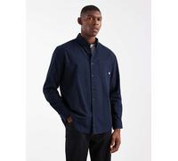 Farah - Netherton - Camicia in tessuto a coste blu navy a maniche lunghe M