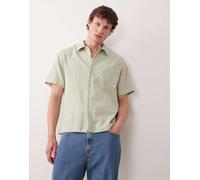 Farah - Riley - Camicia a maniche corte verde testurizzata con logo L