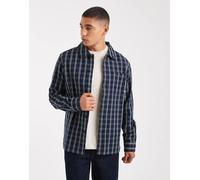 Farah - Wallasey - Camicia a maniche lunghe blu navy a quadri S