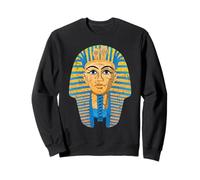 Faraone Egiziano King Tut Tutankhamen Design Distressed Felpa