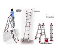 FARAONE Scala telescopica professionale in alluminio TELES. T4S