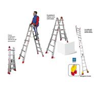 FARAONE Scala telescopica professionale in alluminio TELES. T5S
