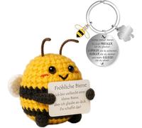Farbeele Portachiavi allegro ape e portafortuna, bambola positiva, regalo per un buon miglioramento, regalo portafortuna, regalo per l'esame