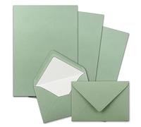 FarbenFroh by GUSTAV NEUSER - 150 set di carta da lettere A4 con buste in formato C6, colore: eucalipto (verde) - con fodera bianca, chiusura: gommata - carta opaca con buste