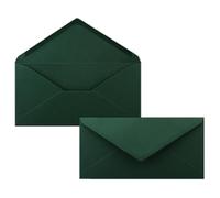 FarbenFroh by Gustav Neuser - 50 buste per lettere, formato DIN lungo, 110 x 220 mm (11 x 22 cm), incollaggio a umido, senza finestra, ideali per biglietti di invito, colore: verde pino