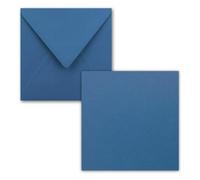 FarbenFroh® by GUSTAV NEUSER® Set di 25 biglietti singoli, quadrati, 15 x 15 cm, con buste, in blu reale, per biglietti di auguri e molto altro ancora.
