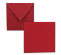 Farbenfroh by GUSTAV NEUSER set di 25 biglietti singoli, quadrati, 15 x 15 cm, con buste, per biglietti di auguri e altro ancora, colore rosso