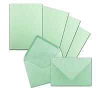 FarbenFroh by Gustav Neuser - Set di 250 fogli di carta da lettere opaca, formato DIN A5, con buste in formato C6, incollaggio a umido (verde), colore verde menta