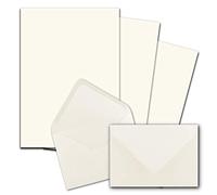 FarbenFroh by Gustav Neuser - Set di 50 fogli di carta da lettere opaca, formato DIN A4, con buste in formato C6, incollaggio a umido, colore: bianco naturale
