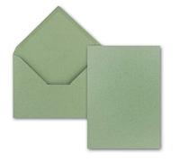FarbenFroh by GUSTAV NEUSER Set di 75 biglietti con busta, formato DIN A5, 14,8 x 21 cm, carta kraft verde con buste, formato DIN C5, 15,7 x 22,5 cm, incollaggio a umido