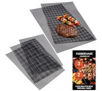 Farberware 5 tappetini riutilizzabili antiaderenti per barbecue, fogli perforati per pesce, frutti di mare, verdure e carne, accessori per cucinare all'aperto, facile da pulire
