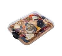 Farberware Build-A-Board - Tagliere in bambù con coperchio trasparente e manici neri, perfetto per salumi, snack e molto altro ancora, da fare. Prendilo. Prendilo. Goditelo, 27,9 x 35,5 cm, scomparto