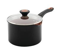 Farberware Glide - Padella antiaderente per salse, con coperchio, 3 litri, colore: Nero