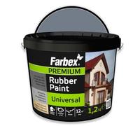 FARBEX Gomma Liquida Guaina Liquida Interni Esterni - 1,2 kg - Grigio | Gomma liquida impermeabilizzante per tetti, balconi, zoccolatura, cemento, legno, metallo, plastica - elastica, anti UV