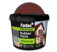 FARBEX Gomma Liquida Guaina Liquida Interni Esterni - 1,2 kg- Rosso Marrone | Gomma liquida impermeabilizzante per tetti, balconi, zoccolatura, cemento, legno, metallo, plastica - elastica, anti UV