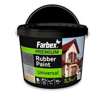 FARBEX Vernice Gommata Liquida Impermeabilizzante - Rivestimento Elastico per Interni/Esterni su Cemento, Legno, Metallo e Piastrelle, 3,5 kg Nero - Protegge da Umidità e Crepe