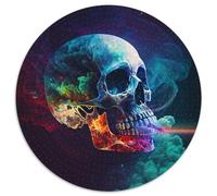 Farbiger Totenkopf-Rauch,Puzzle für Erwachsene,1000 Teile,Unmögliches Puzzle für Erwachsene,Herausforderndes Denkspiel für Teenager,Perfekt für die Heimdekoration oder als Geschenk,(67,5x67,5cm)