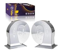 FARBIN Clacson elettrico universale per auto Horns Dual Tone, 12 V, per camion, auto, moto, barca, tutti i veicoli da 12 Volt 130 dB - Basso/Alto tono Super Loud Car Horn ABS + Shell cromato