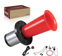 FARBIN Clacson in stile retrò, anticato, Ahooga, per auto, camion, vecchia auto d'epoca, clacson, 12 V, 130 dB, classico, vintage, in metallo, rosso, con pulsante