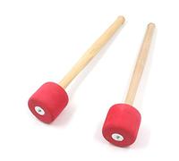 FarBoat 2 bacchette per grancassa, 33 cm, con manici in legno di quercia, accessori per percussioni (rosso, 33 cm)