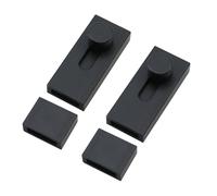 FarBoat 2 chiavistelli autoadesivi per porta francese, senza punzonatura, serratura per porta scorrevole, serratura aggiuntiva di sicurezza domestica (8 cm, nero opaco)