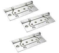 FarBoat 3 cerniere a filo per porta, 10,2 x 3,8 cm, cerniera bifold cuscinetto a sfera non mortasa in acciaio inossidabile 304 con viti di montaggio per mobili per porte (argento)