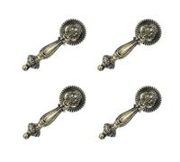 FarBoat 4 pomelli a goccia per armadietti, pendenti, maniglie decorative antiche, in lega di zinco, per mobili, cassettiere, armadi, cassetti (L2,6 cm, bronzo)