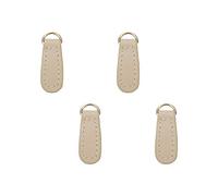 FarBoat 4 pz Borsa Ovale Cerniera Tirare Sostituzione Sacchetto In Pelle Finta Cerniera Pull Ends Similpelle Borsa Accessori 3,5x1,5 cm Beige