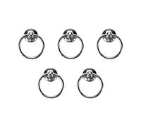 FarBoat 5 pomelli ad anello in metallo da 4,3 cm, per armadietti, comò, cassetti, credenze, tappezzeria antica, con viti (cromatura)