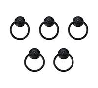 FarBoat 5 pomelli in metallo da 4,3 cm, per armadietti, cassettiere, armadi, tappezzeria antica con viti (nero opaco)