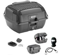 farbrothersonline COMPATIBILE CON ZONTES 703F ADVENTURE BAULETTO MONOLOCK+PIASTRA+RETE+SCHIENALE GIVI PER 2 CASCHI INTEGRALI O JET 45LT INSERTI NERI LUCIDO PER MOTO-SCOOTER CON PORTAPACCHI O STAFFE