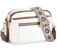 Farcauo Borsa Tracolla Donna Piccola Borsa a Tracolla Donna Palma Bianca Crossbody Bag Vera Pelle Piccola Borsa Donna Borsetta Mano Borsetta a Tracolla con Tracolla Ampia Regolabile e Rimovibile