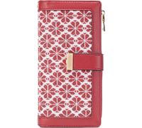 Farcauo Portafogli Portafogli da donna Portamonete da donna grande Portafoglio rosso con blocco RFID per donne con scomparto per documenti e porta carte Portafoglio piccolo