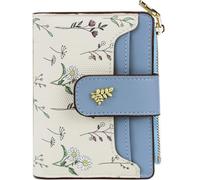 Farcauo Portafoglio Donna Blu Stampa Fiori Borsetta Piccola Portafogli Donna Borsetta Piccola In Pelle Mobile