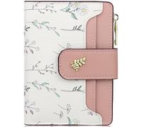 Farcauo Portafoglio Donna con Fiore Carino Rosa Mini Portafoglio Donna Piccolo Carta di Credito Slim Portamonete in Pelle Squisita PU