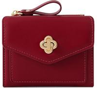 Farcauo portamonete Donna a Fiori Borgogna Piccolo Donna Porta Carte Di Credito Portafogli Bambina Slim Ragazza Mini Portafoglio