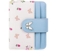Farcauo Portamonete Donna Mini Kawaii Butterfly Portafoglio Donna Blu Portafoglio con Scomparto per carta d'identità e porta tessere