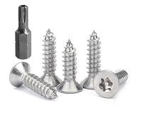 FarDeer Vite della testa del Testa Svasata dell'acciaio inossidabile di sicurezza Vite M4/M5 Antifurto a Testa Svasata Viti Torx sicurezza Vite d'argento Anti-Theft Tamper Proof (M4*16mm * 50pcs)
