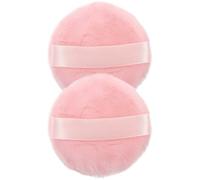 Fardello Cipria in Cotone Rosa, 2 Pezzi, per Viso e Corpo | Lavabile e Facile da Pulire, Adatto a Casa e Viaggio, per Fondotinta e Fard