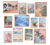 Fardes Decorazione per la stanza della spiaggia per immagini estetiche di ragazza di cocco, 13 pezzi, decorazione da parete costiera preppy, decorazione per camera costiera a tema spiaggia mignolata,